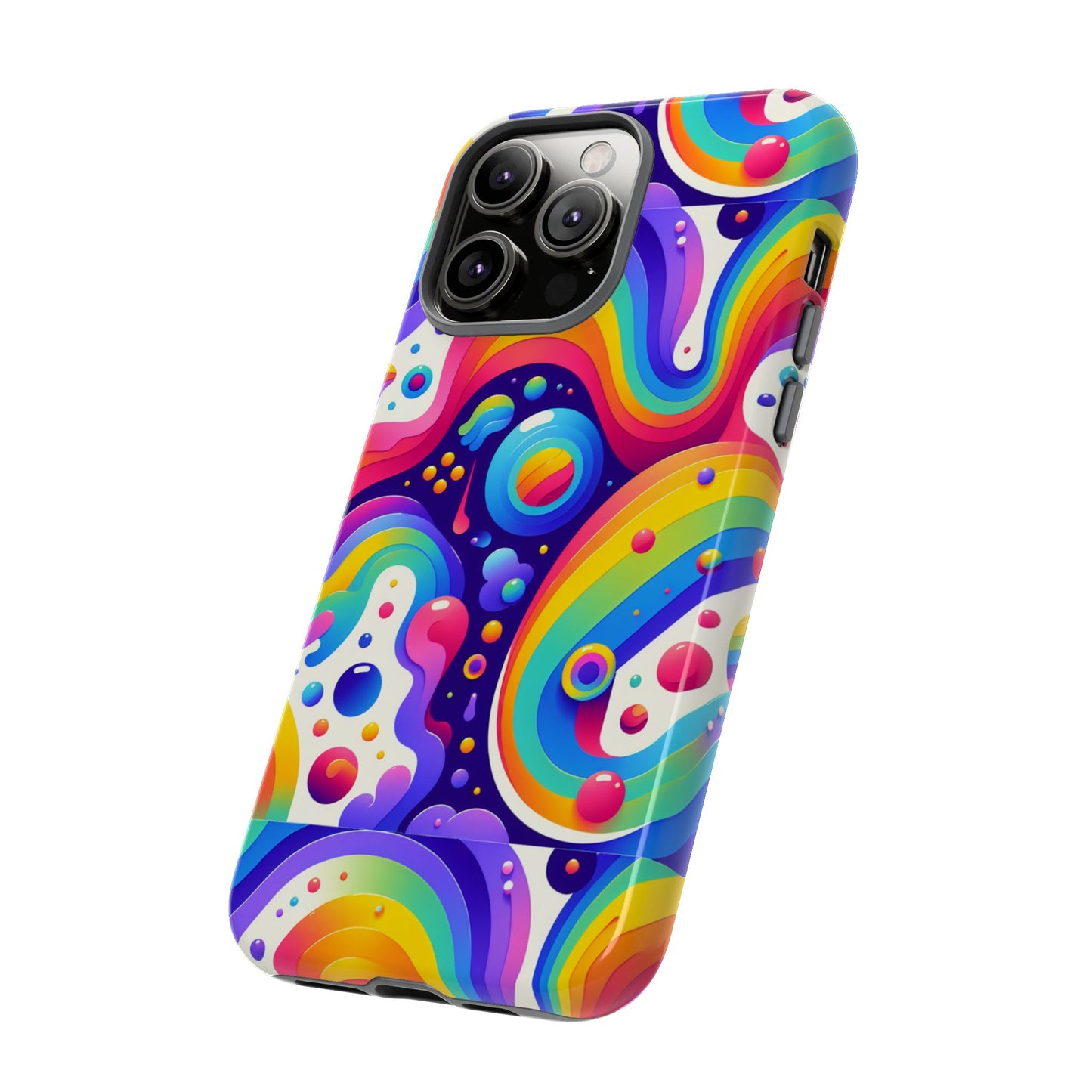 pattern image 6 vibrant shockproof phone case for anime and comic fans with retro psychedelic design compatible with iphone 13, 14, 15 & 16 – all models including pro, pro max & plus