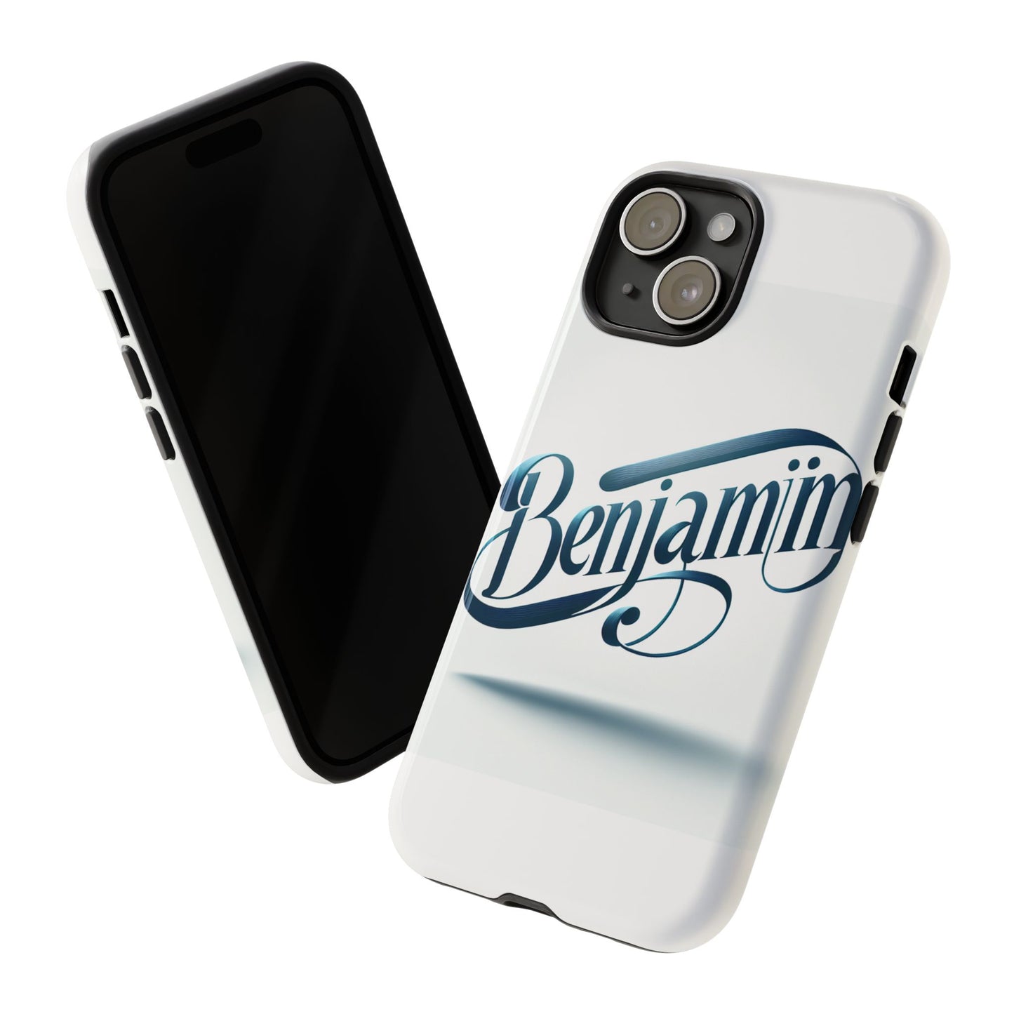 vibrant 3d typography protective phone case in blue – stylish protection for smartphones compatible with iphone 13, 14, 15 & 16 – all models including pro, pro max & plus
