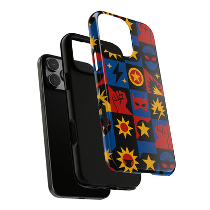 Vibrant Superhero Phone Case with Retro 3D Design for Stylish Protection Compatible with iPhone 13, 14, 15 & 16 – All Models Including Pro, Pro Max & Plus