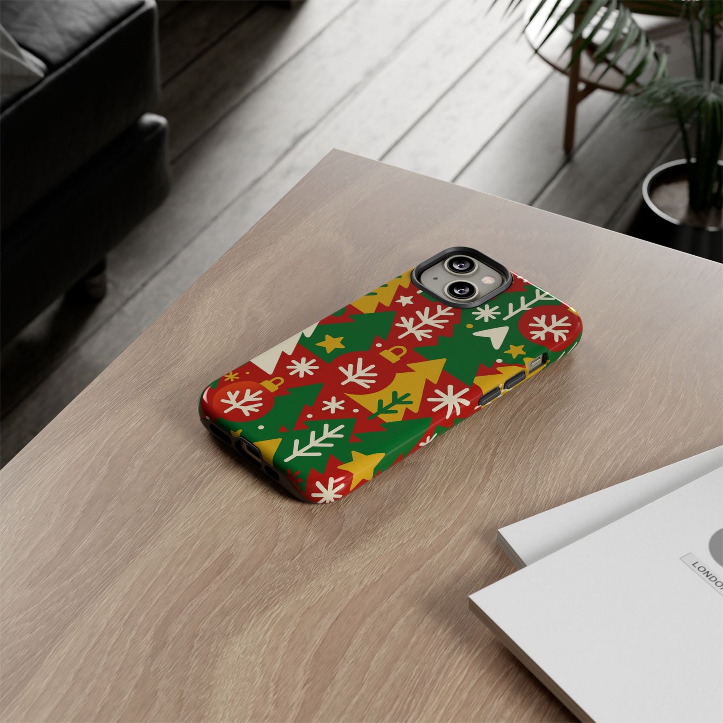 multicolour christmas tree 3d wrap phone case - fun festive holiday design for unique accessories compatible with iphone 13, 14, 15 & 16 - all models including pro, pro max & plus