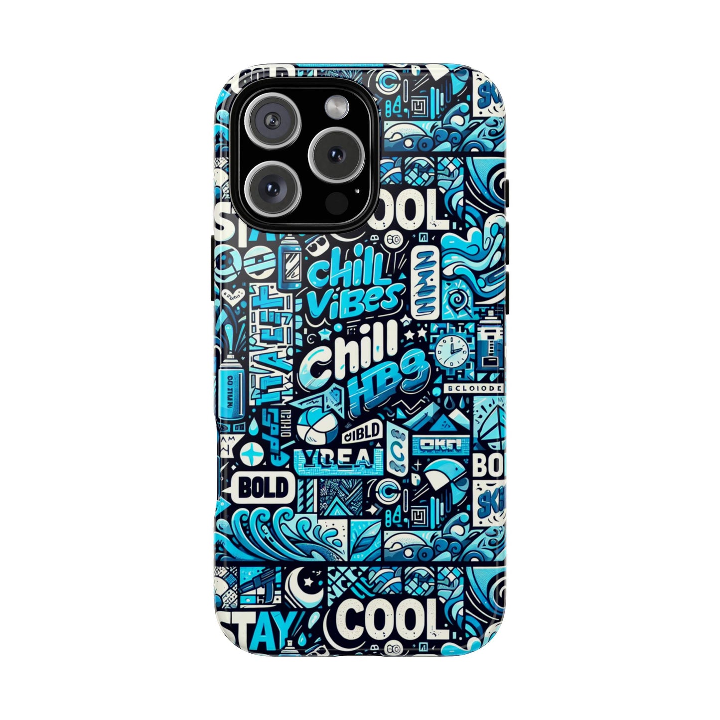 vibrant 3d wrap protective phone case with colourful chill vibes design – unique style accessory for self-expression compatible with iphone 13, 14, 15 & 16 – all models including pro, pro max & plus