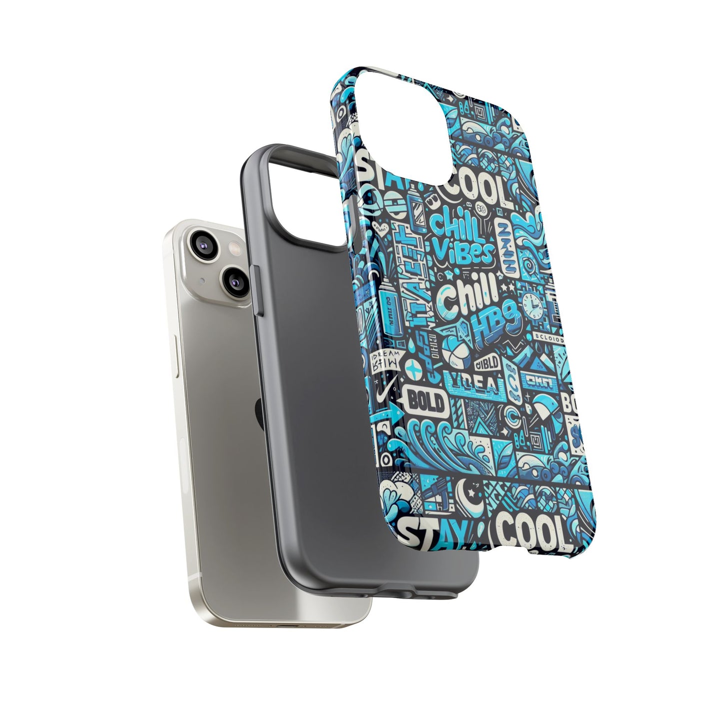 vibrant 3d wrap protective phone case with colourful chill vibes design – unique style accessory for self-expression compatible with iphone 13, 14, 15 & 16 – all models including pro, pro max & plus