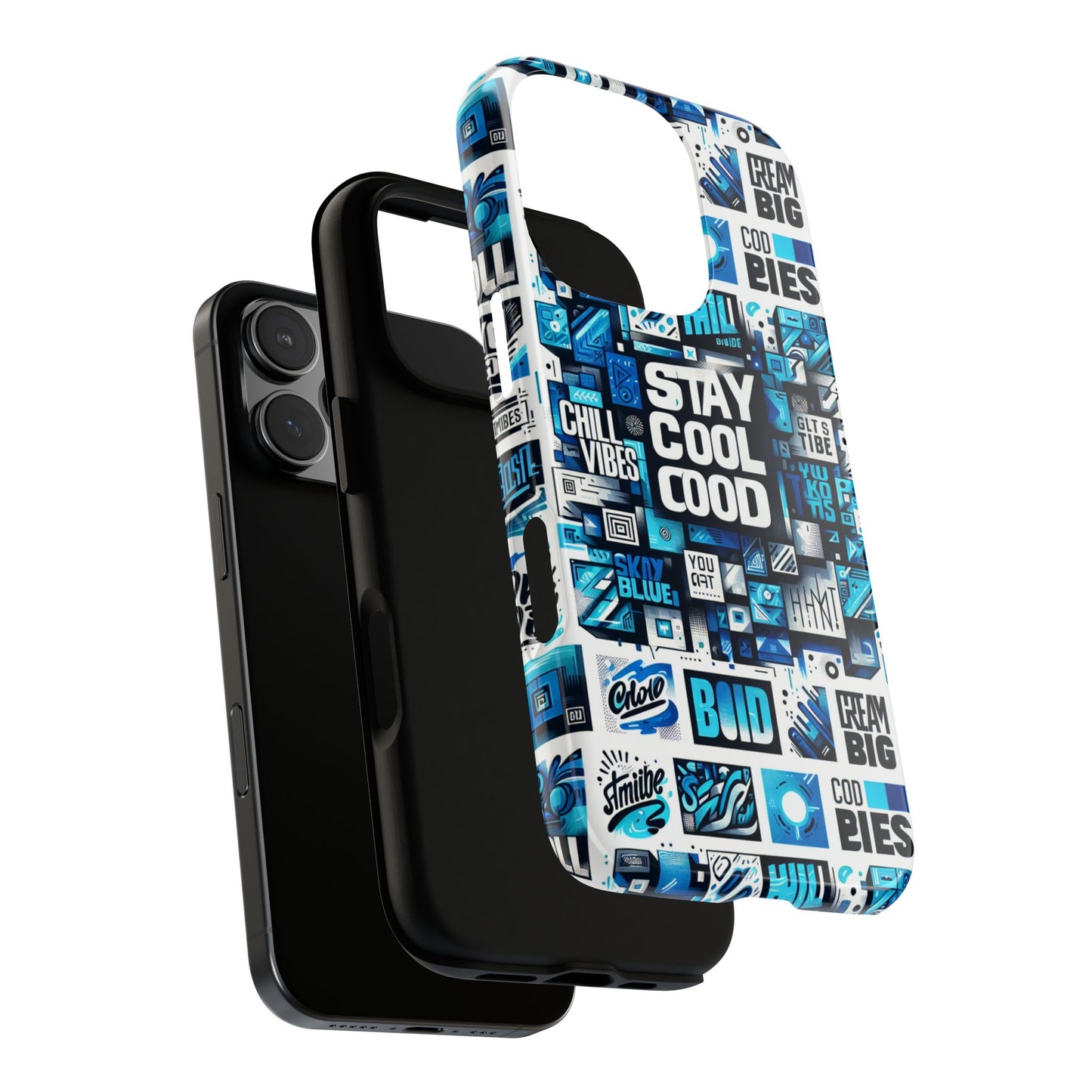 vibrant 3d wrap protective phone case with unique blue graphic design for trendy individuals – stylish protection compatible with iphone 13, 14, 15 & 16 – all models including pro, pro max & plus