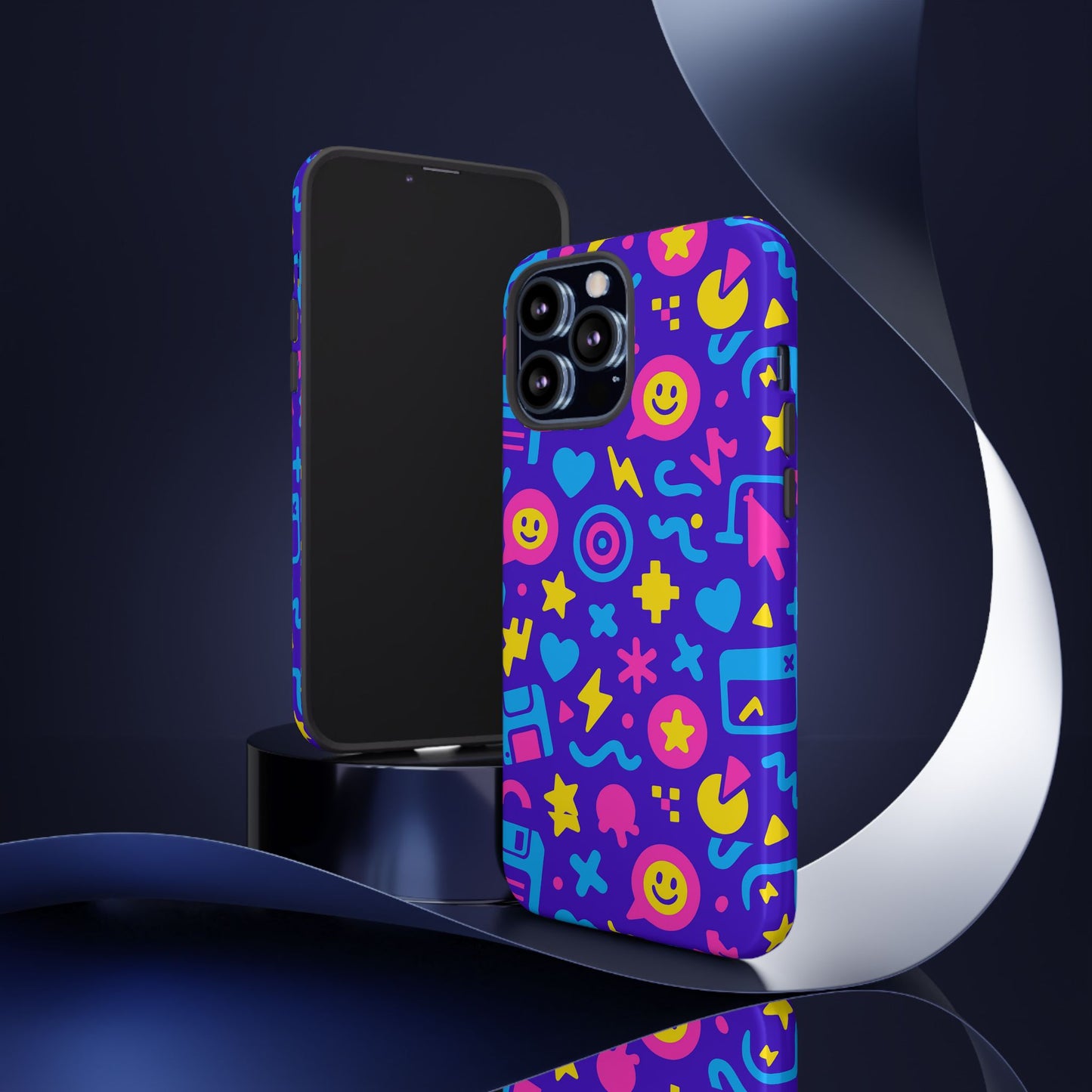 multicolor y2k protective phone case with 3d wrap design – fun and playful accessory compatible with iphone 13, 14, 15 & 16 – all models including pro, pro max & plus
