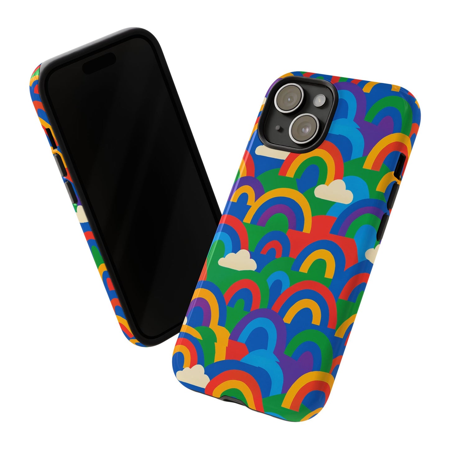 multicolour 3d rainbow phone case for trendy men and women unique playful design stylish protection compatible with iphone 13, 14, 15 & 16 – all models including pro, pro max & plus