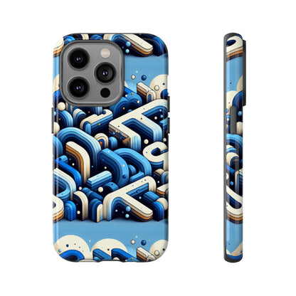 Blue Alphabet B Phone Case for Men and Women Shockproof Protective Cover with 3D Wrap Design and UV Protection