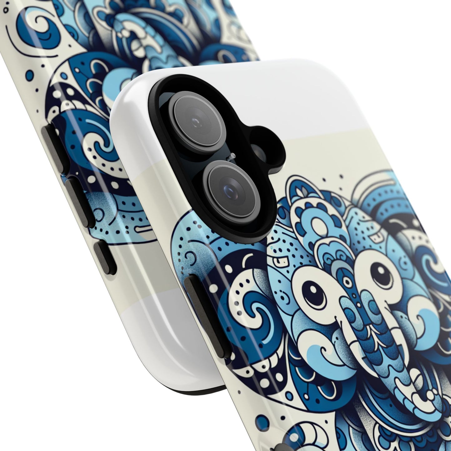 vibrant 3d elephant print protective phone case with colourful graphic design – stylish accessory compatible with iphone 13, 14, 15 & 16 – all models including pro, pro max & plus