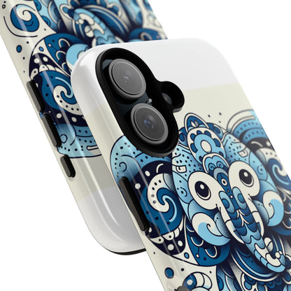 Vibrant 3D Elephant Print Protective Phone Case with Colourful Graphic Design – Stylish Accessory Compatible with iPhone 13, 14, 15 & 16 – all models including Pro, Pro Max & Plus