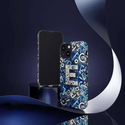 Blue Alphabet E Phone Case with 3D Wrap Design for Stylish Protection and Personalised Tech Accessory for Men and Women