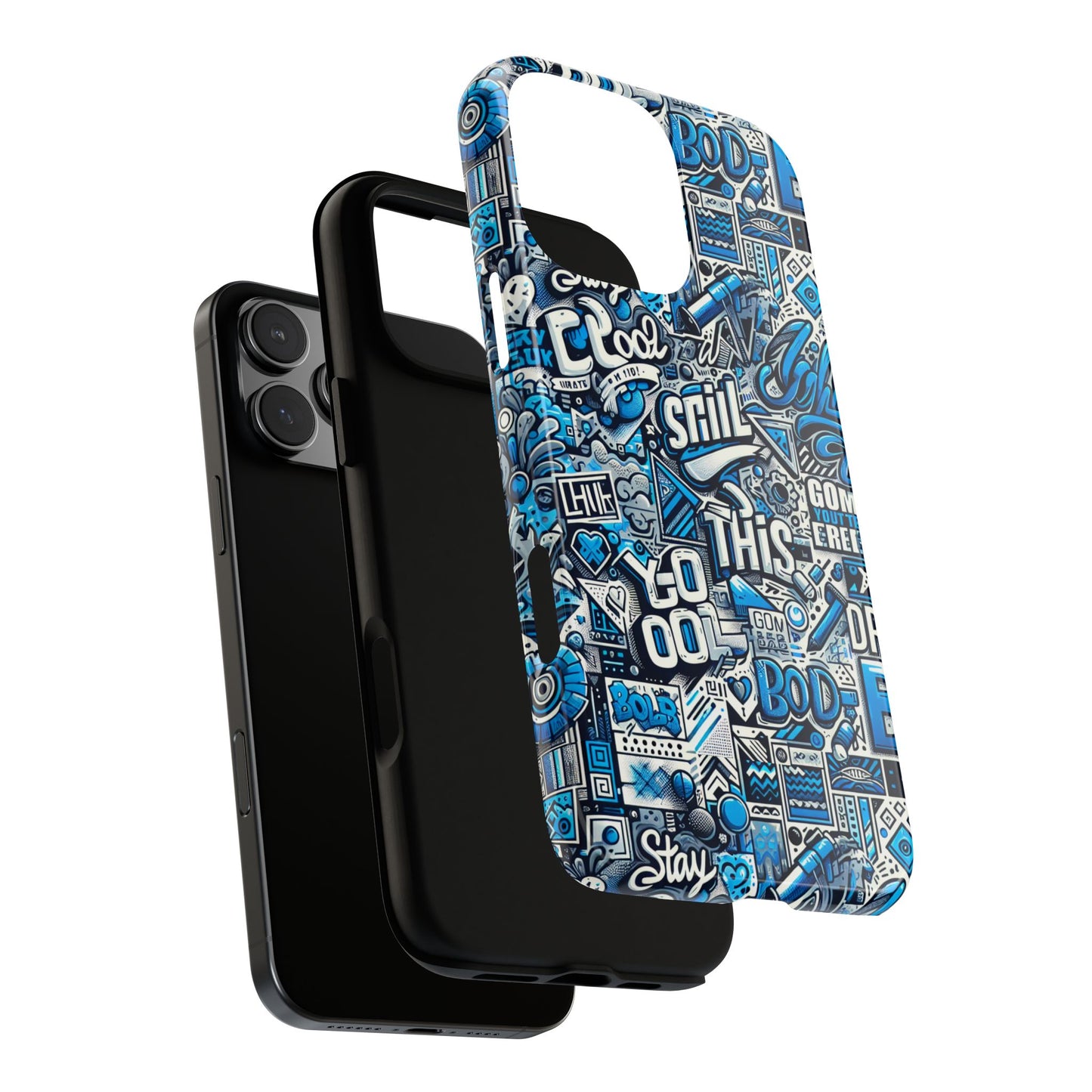 blue pattern image 14 phone case with 3d wrap design for men and women compatible with smartphones shockproof and uv protective printed cover