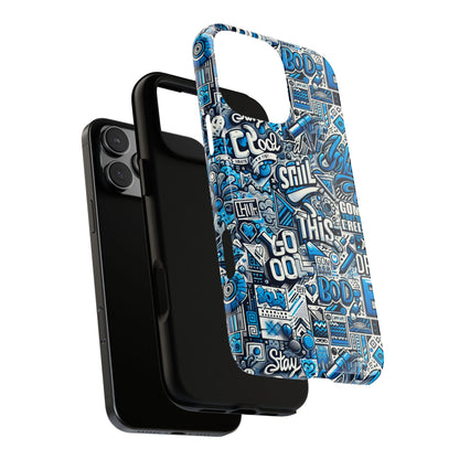Blue Pattern Image 14 Phone Case with 3D Wrap Design for Men and Women Compatible with Smartphones Shockproof and UV Protective Printed Cover