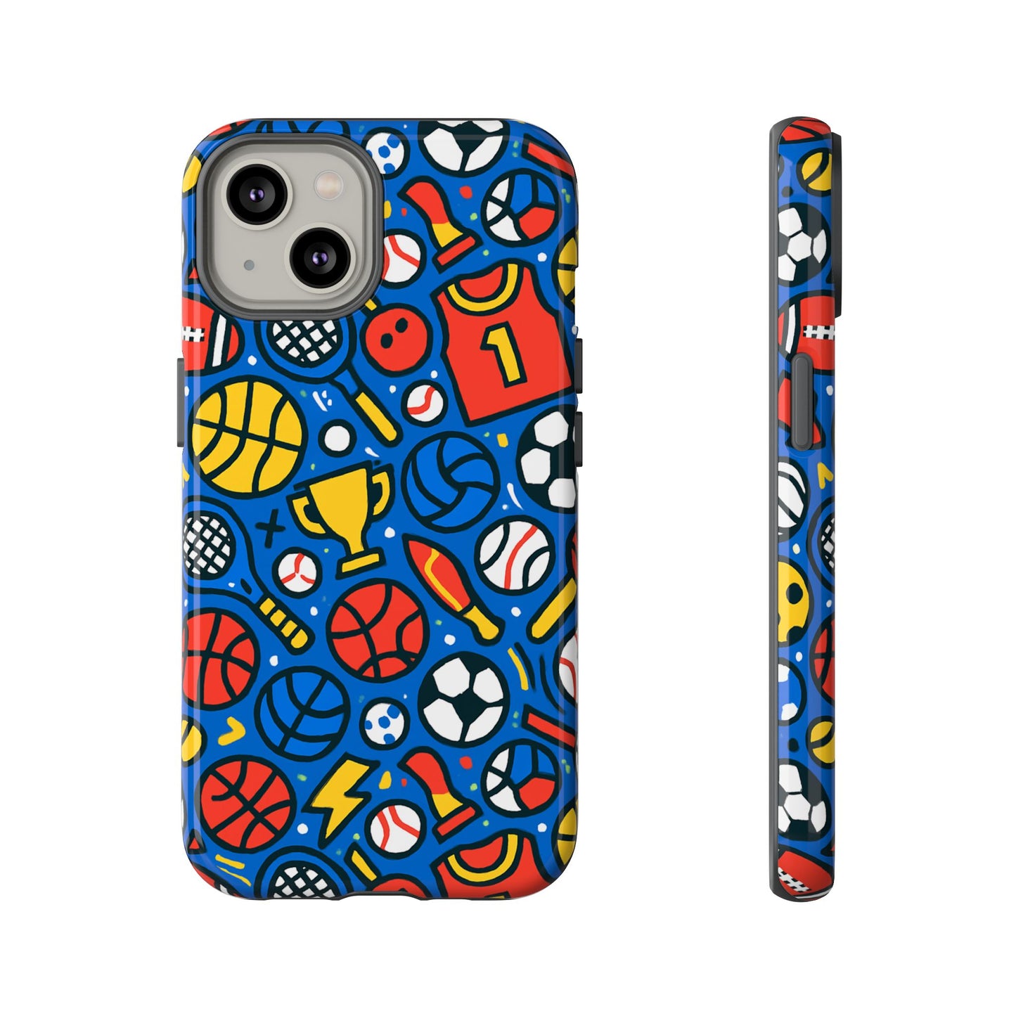 vibrant sports-themed protective phone case with 3d design for unique style – compatible with iphone 13, 14, 15 & 16 – all models including pro, pro max & plus