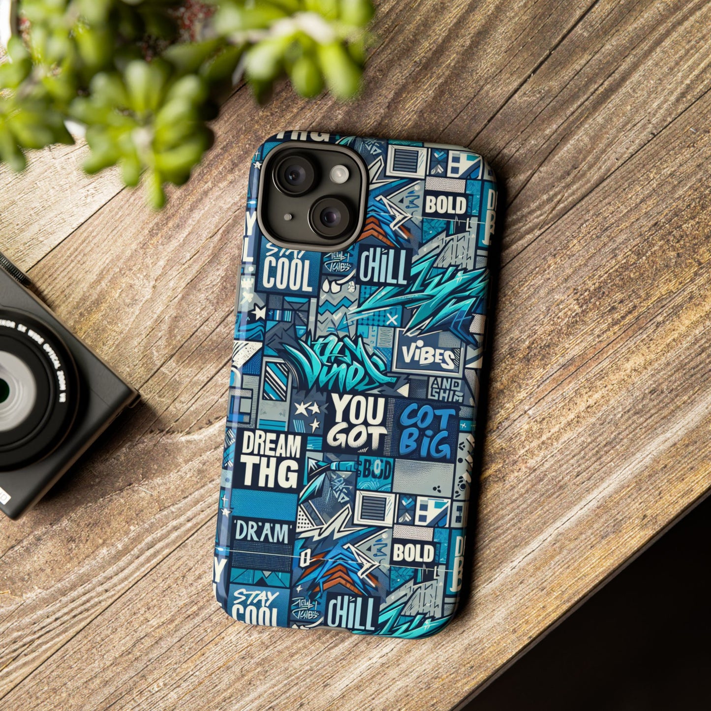 vibrant 3d wrap protective phone case in blue with playful graphic design for stylish protection – compatible with iphone 13, 14, 15 & 16 – all models including pro, pro max & plus