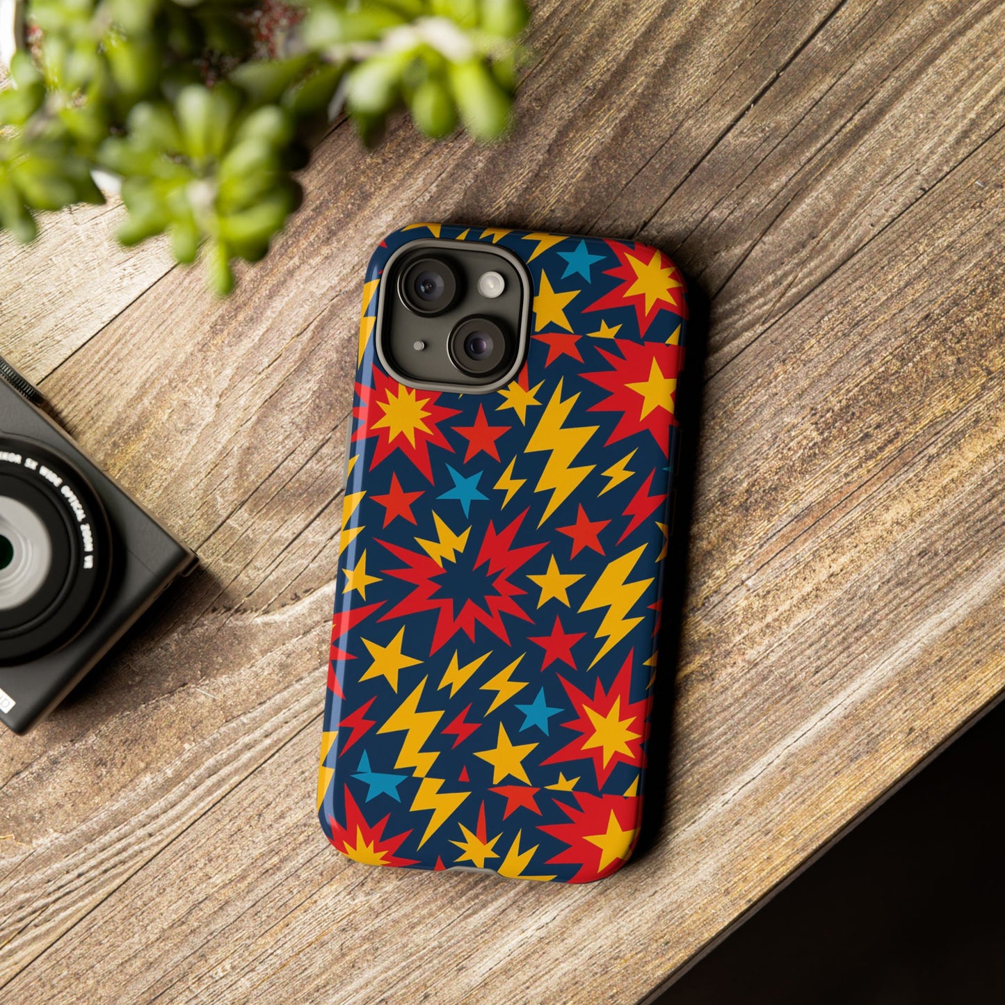 vibrant 3d superhero phone case with colourful lightning design for men and women, stylish protection compatible with iphone 13, 14, 15 & 16 – all models including pro, pro max & plus