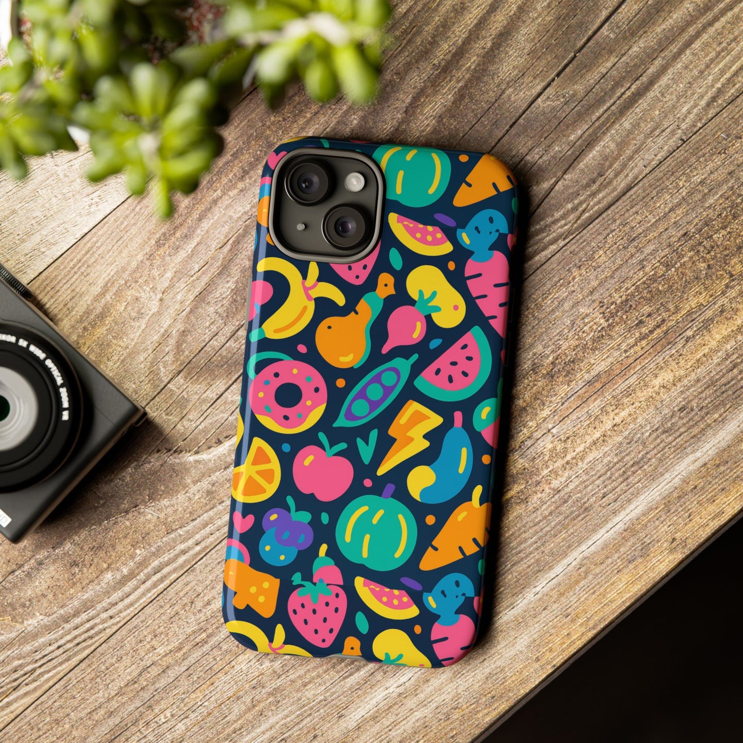 vibrant 3d fruit pattern protective phone case colourful accessory for stylish individuals compatible with iphone 13, 14, 15 & 16 – all models including pro, pro max & plus