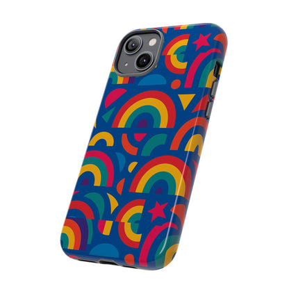 Vibrant 3D Geometric Phone Case in Multicolour Design for Stylish Protection Compatible with iPhone 13, 14, 15 & 16 – all models including Pro, Pro Max & Plus