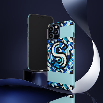 Letter Blue Alphabet S Phone Case with 3D Wrap Design for Stylish Protection and Unique Retro Anime Comic Style