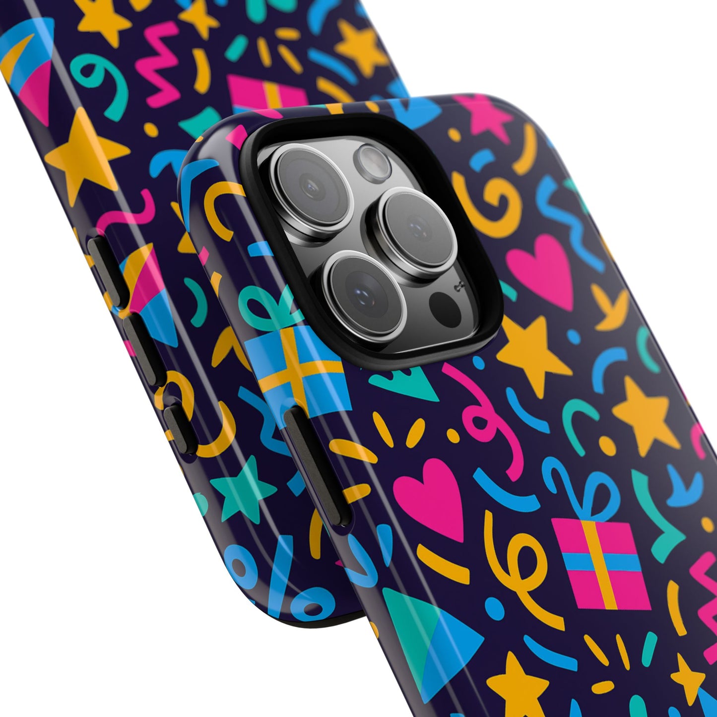 vibrant multicolour retro phone case with fun 3d design for stylish protection and unique expression compatible with iphone 13, 14, 15 & 16 – all models including pro, pro max & plus