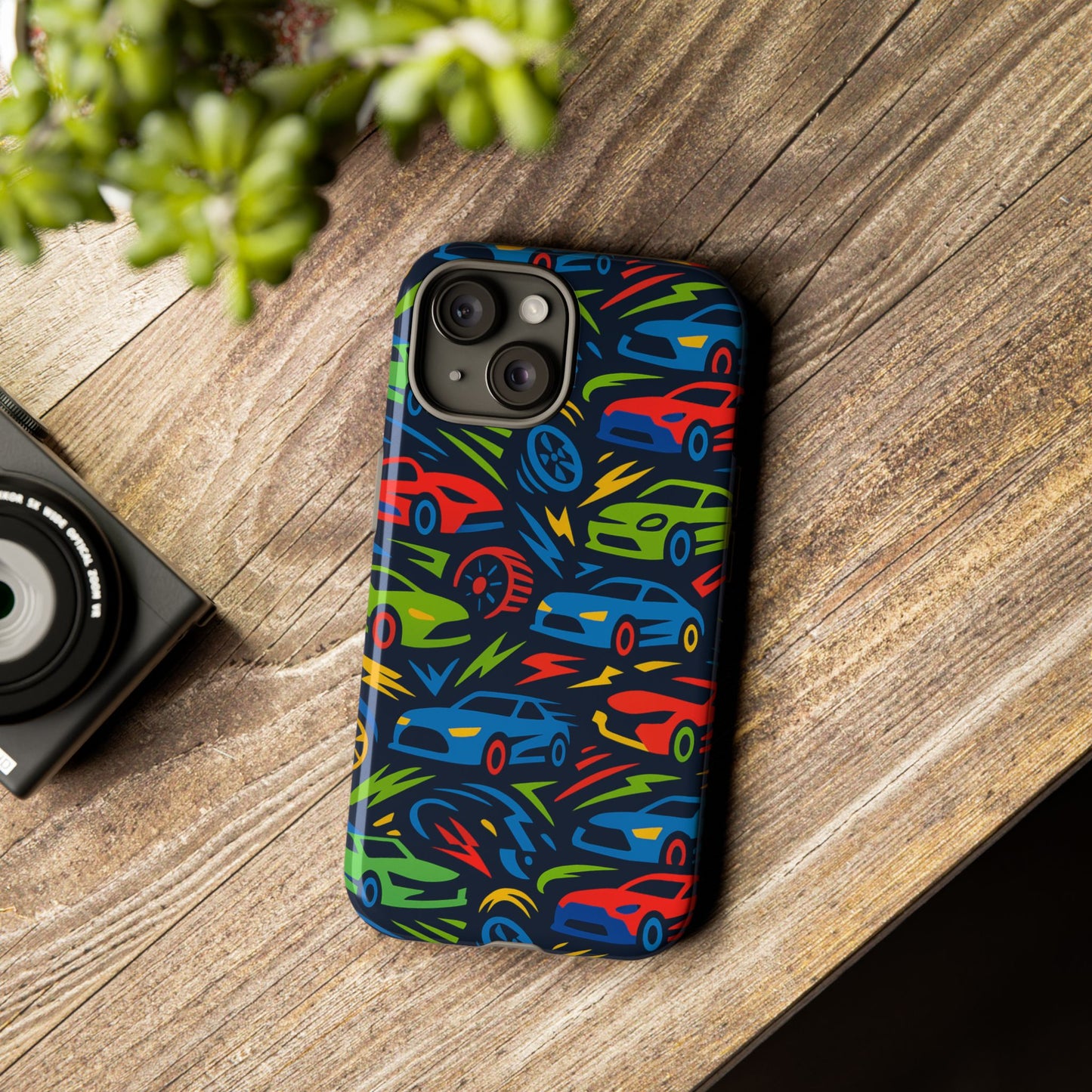 vibrant 3d car design protective phone case – fun retro style for kids and adults – stylish protection – compatible with iphone 13, 14, 15 & 16 – all models including pro, pro max & plus