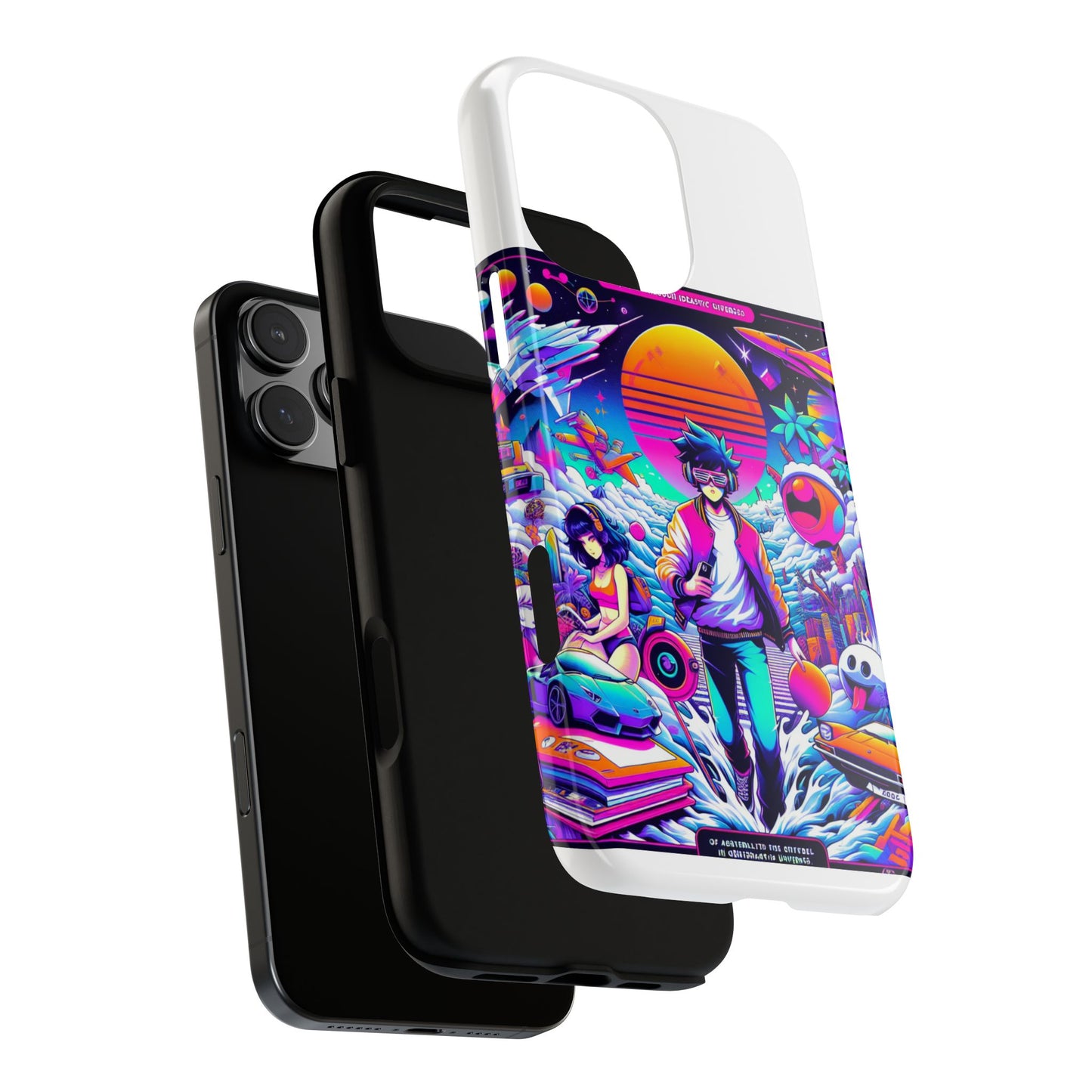 skibidiverse traveller protective phone case with 3d wrap design, durable uv protection, shock absorption for anime and comic culture fans