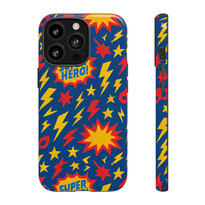 Vibrant 3D Superhero Phone Case – Colourful Retro Design for Kids and Adults – Stylish Protection Compatible with iPhone 13, 14, 15 & 16 – All Models Including Pro, Pro Max & Plus