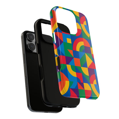 Vibrant 3D Geometric Phone Case with Bold Design Stylish Protection Accessory Compatible with iPhone 13, 14, 15 & 16 – all models including Pro, Pro Max & Plus