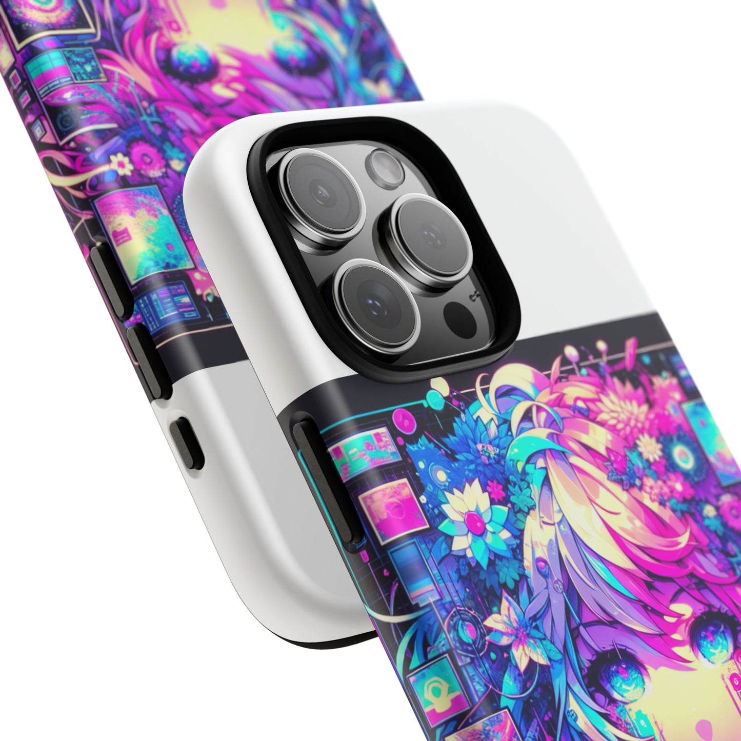 ai generated still slays protective phone case for anime lovers, vibrant 3d wrap design, durable shock absorption, uv protected, glossy or matte finish