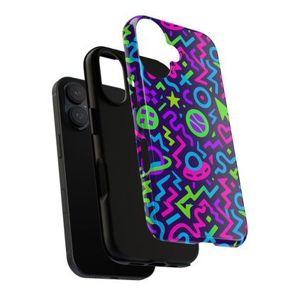 Vibrant Y2K Abstract Protective Phone Case with 3D Wrap Design for Bold Aesthetic Compatible with iPhone 13, 14, 15 & 16 – all models including Pro, Pro Max & Plus