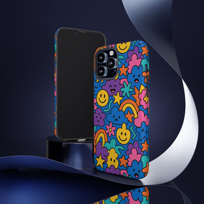 Vibrant Cartoon Protective Phone Case with Playful Multicolour Design – Unisex Fashion Accessory – Compatible with iPhone 13, 14, 15 & 16 – All Models Including Pro, Pro Max & Plus