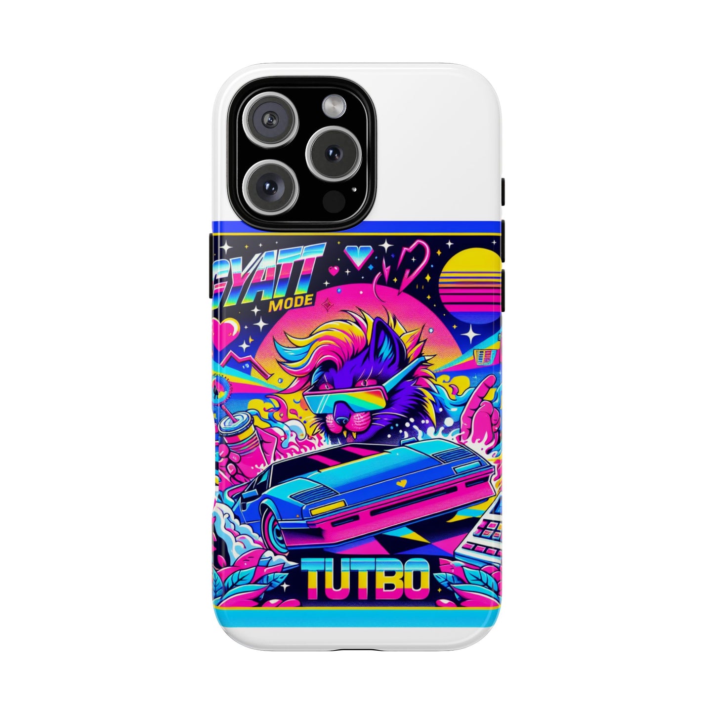 gyatt mode turbo 3d wrap protective phone case for anime fans, durable tpu silicone, uv protected, shock absorption, glossy or matte finish, unique gift idea