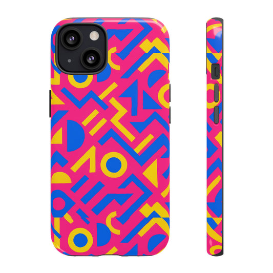 Vibrant Geometric 3D Wrap Protective Phone Case with Multicolour Design for Unique Style Compatible with iPhone 13, 14, 15 & 16 – all models including Pro, Pro Max & Plus