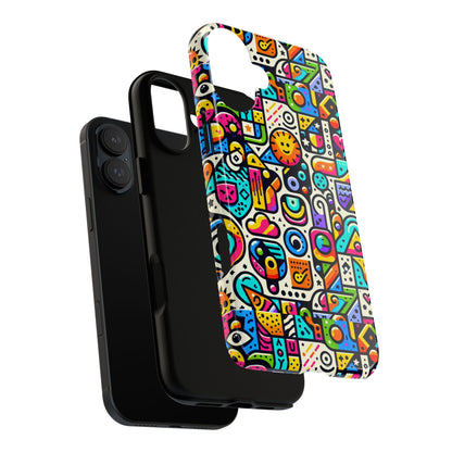 Pattern Image 9 Vibrant Shockproof Phone Case for Anime and Comic Fans with Bold Geometric Design, Durable Finish, and Impact Protection Compatibility with iPhone 13, 14, 15 & 16 – all models including Pro, Pro Max & Plus