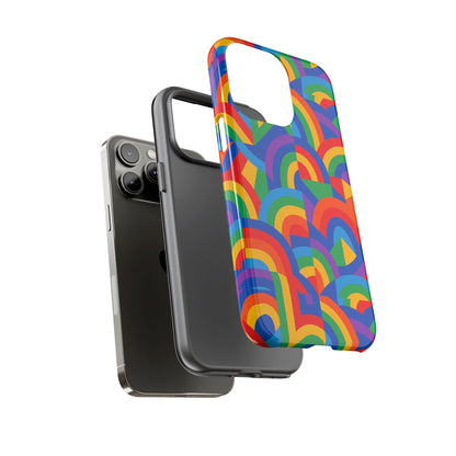 Multicolour Rainbow Protective Phone Case with 3D Design for Stylish Protection Compatible with iPhone 13, 14, 15 & 16 – All Models Including Pro, Pro Max & Plus
