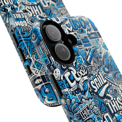 Blue Pattern Image 14 Phone Case with 3D Wrap Design for Men and Women Compatible with Smartphones Shockproof and UV Protective Printed Cover