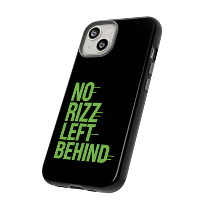 Tough Phone Case - No Rizz Left Behind, Durable Protection, Shock Absorbent, Stylish Design, Perfect Gift for Adults, Supports Wireless Charging, UV Protected, Lightweight Accessory