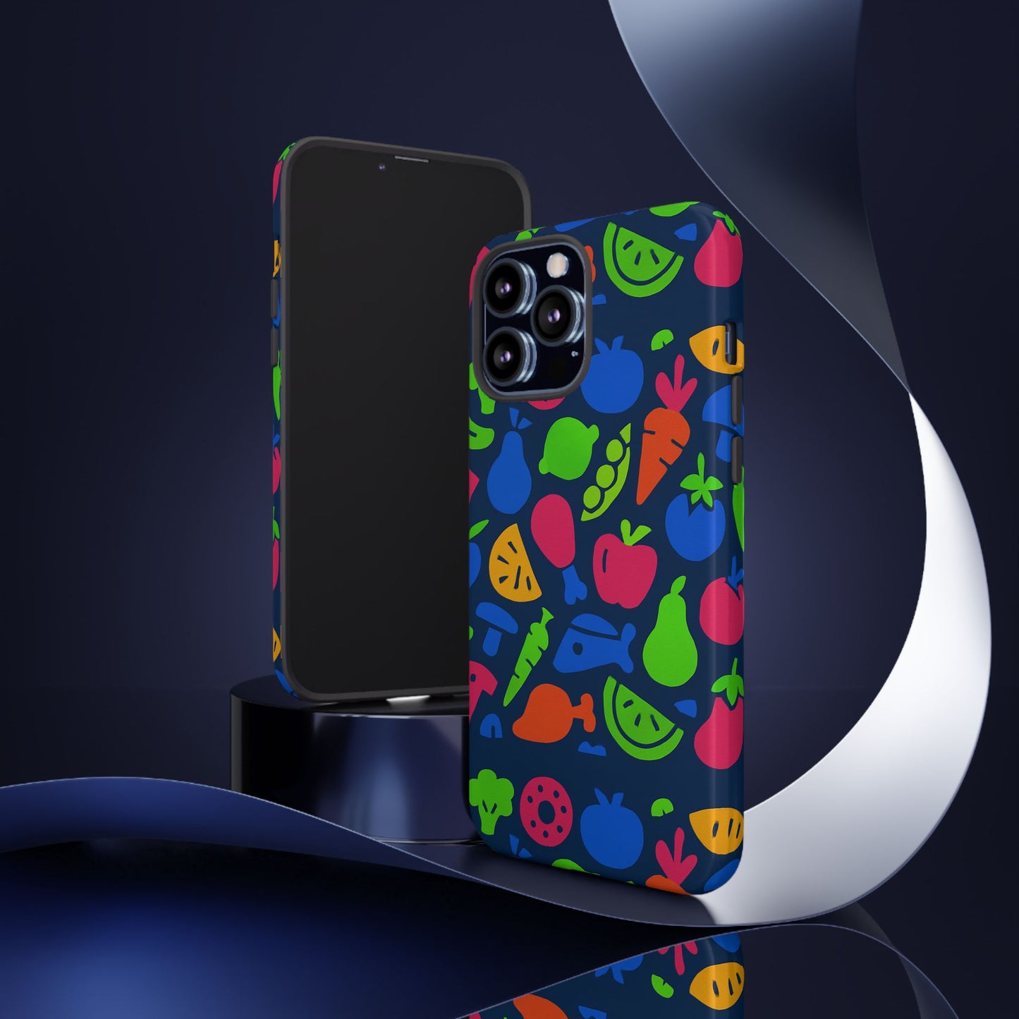 vibrant 3d fruit pattern protective phone case with glossy finish for stylish protection, compatible with iphone 13, 14, 15 & 16 – all models including pro, pro max & plus
