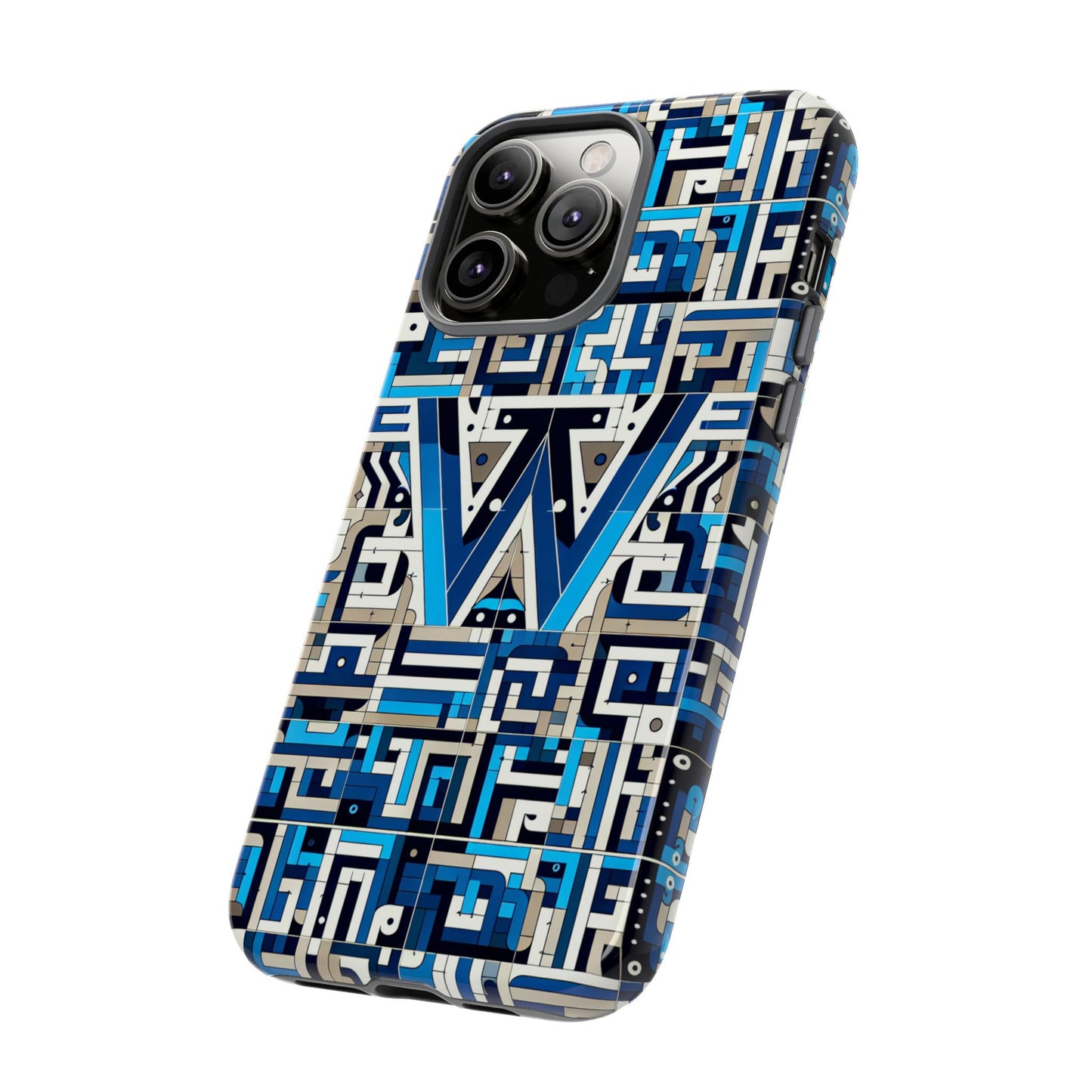 letter blue alphabet w phone case for smartphones durable shockproof protective cover with 3d wrap design for anime and comic style fans
