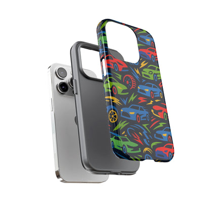 Vibrant 3D Car Design Protective Phone Case – Fun Retro Style for Kids and Adults – Stylish Protection – Compatible with iPhone 13, 14, 15 & 16 – all models including Pro, Pro Max & Plus