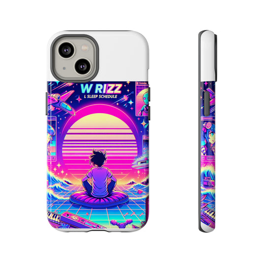 W Rizz L Sleep Schedule Protective Phone Case for Anime Lovers