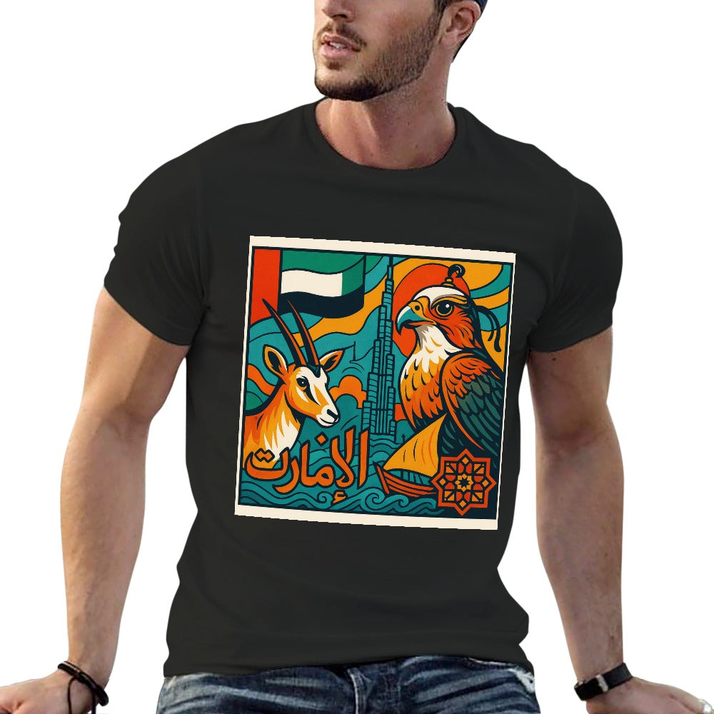 men's 100% cotton short sleeve t-shirt with stylish double-sided print for fitness and casual wear, unisex fit, comfortable and breathable, great gift for active men