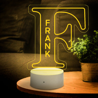 A-Z 26 Letters Led Lamp Custom Name Night Light for Kids, Colour Changing Acrylic Night Light, Personalised Bedroom Decor, Gift for Him or Her