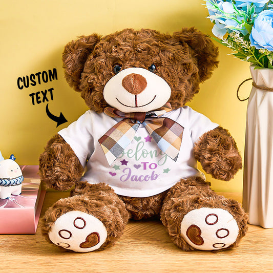 Personalized Bear Plush Stuffed Toy Gift for Baby Shower - Soft Cuddly Teddy for Newborns, Ideal Keepsake for Baby Showers and Nursery Decor