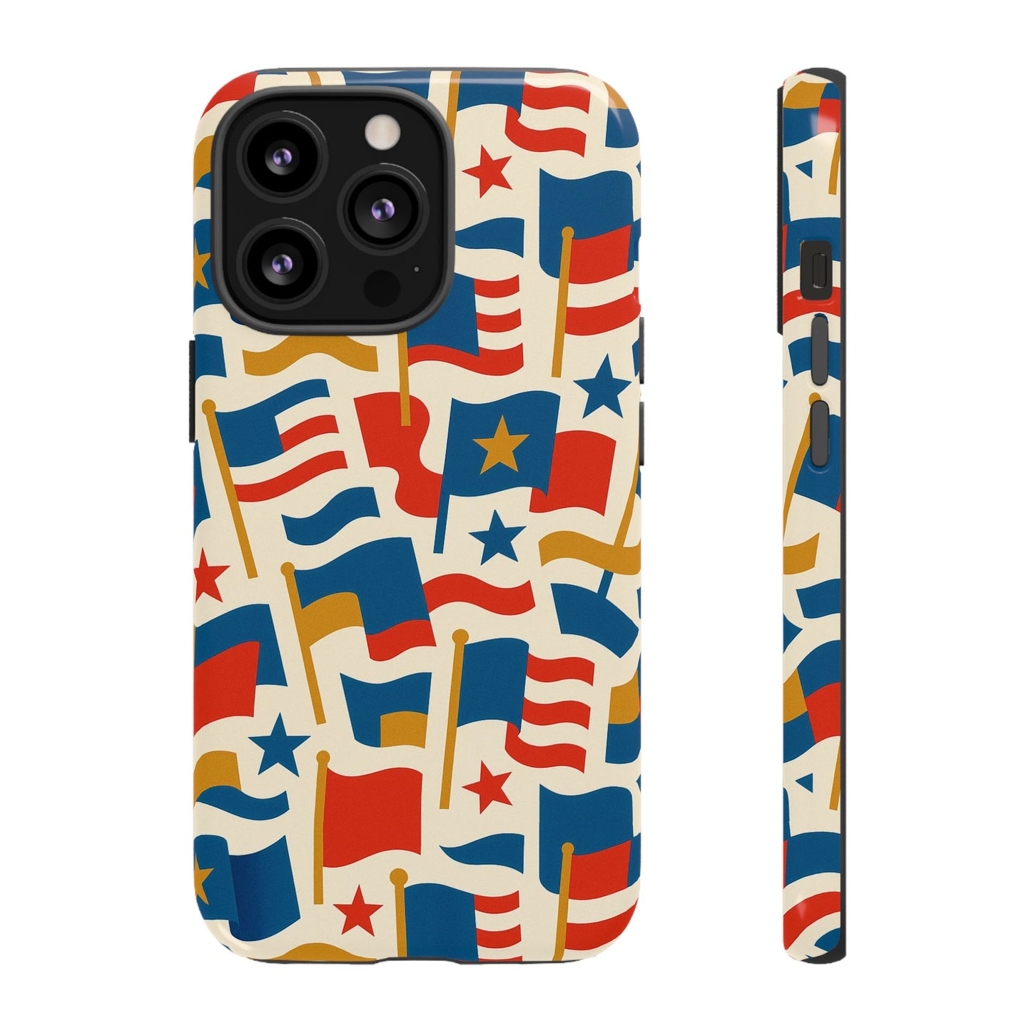 multicolour flag print protective phone case – stylish durable design for unique self-expression compatible with iphone 13, 14, 15 & 16 – all models including pro, pro max & plus
