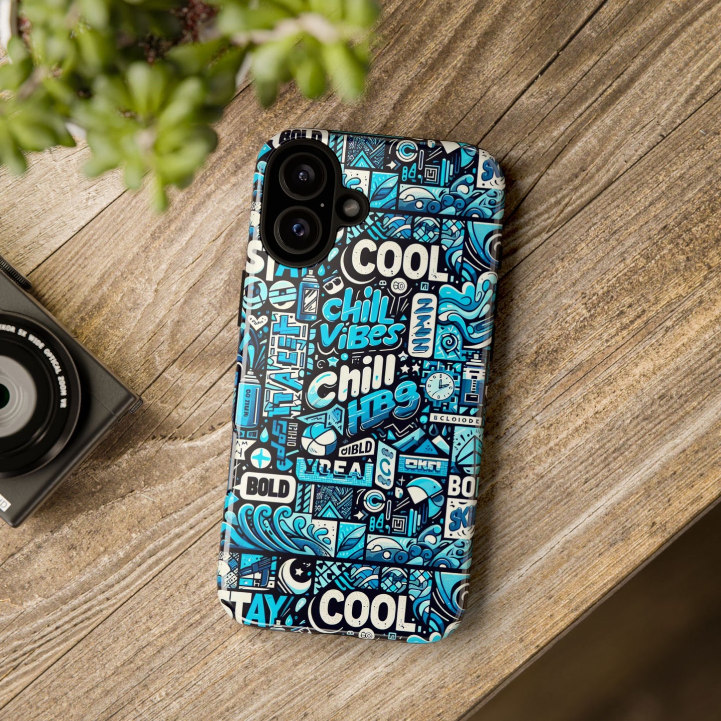 vibrant 3d wrap protective phone case with colourful chill vibes design – unique style accessory for self-expression compatible with iphone 13, 14, 15 & 16 – all models including pro, pro max & plus