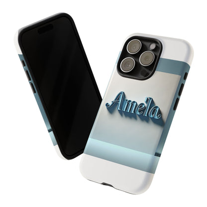 Sleek 3D Glossy Phone Case in Blue with Elegant Name Design Fashion Accessory for Personal Expression Compatible with iPhone 13, 14, 15 & 16 – all models including Pro, Pro Max & Plus