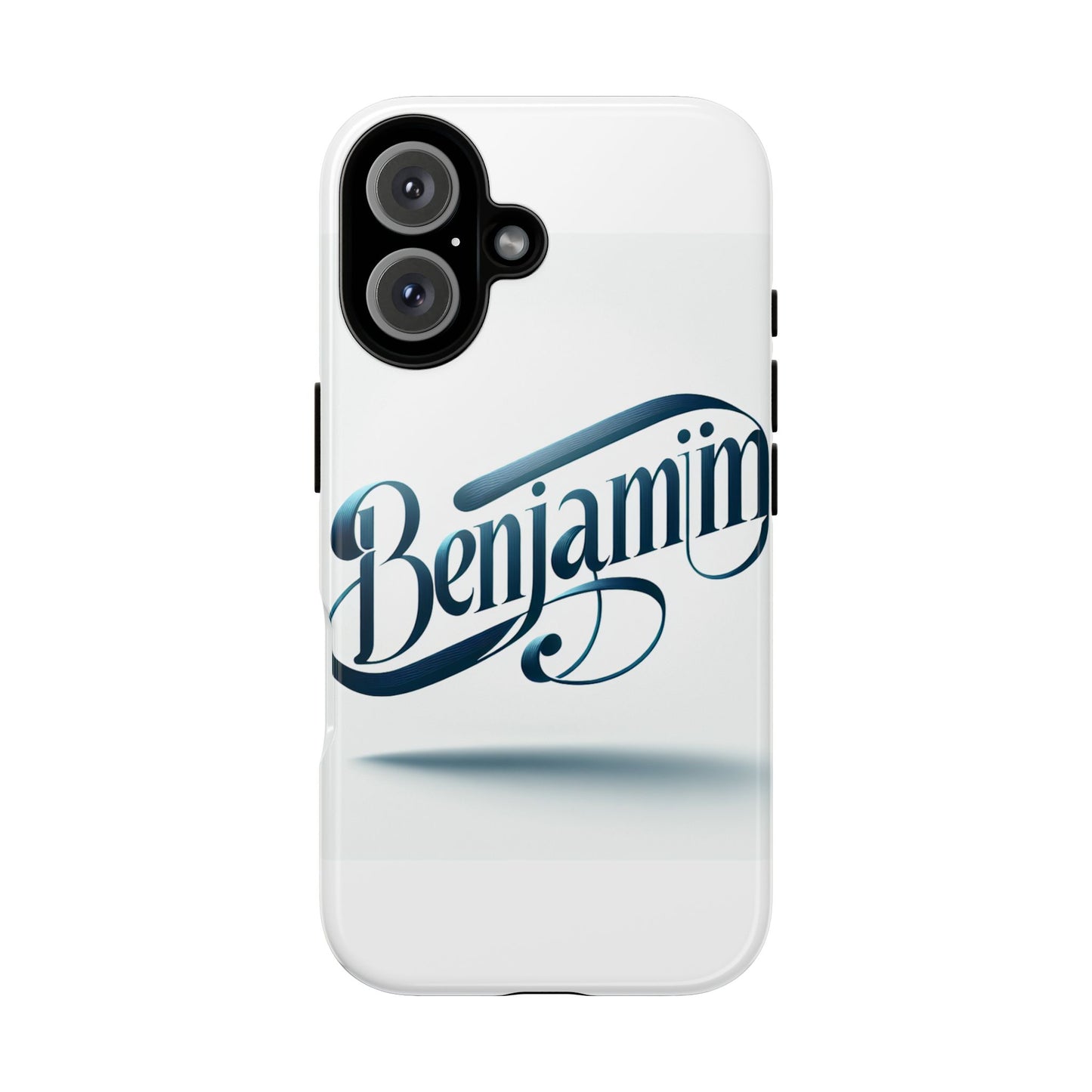 vibrant 3d typography protective phone case in blue – stylish protection for smartphones compatible with iphone 13, 14, 15 & 16 – all models including pro, pro max & plus