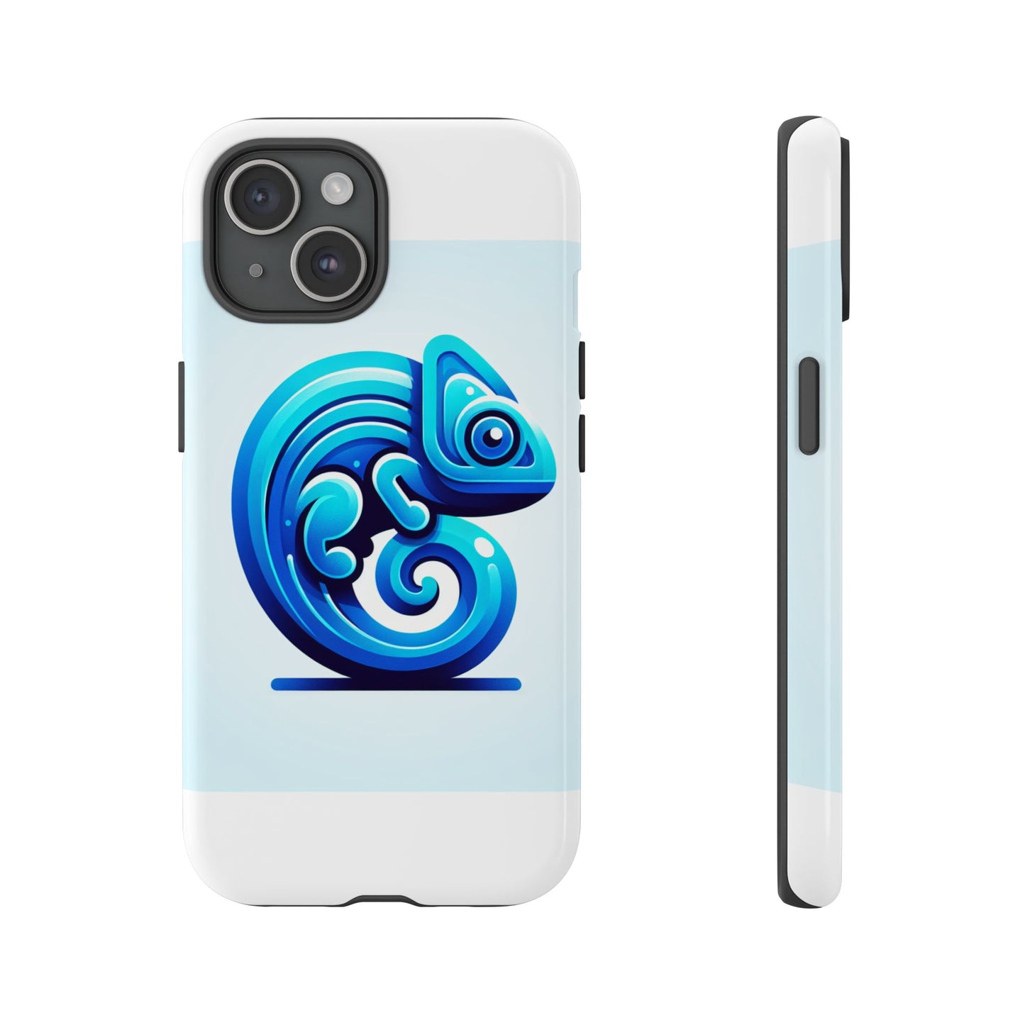 vibrant 3d chameleon phone case in blue retro design for stylish protection – compatible with iphone 13, 14, 15 & 16 – all models including pro, pro max & plus