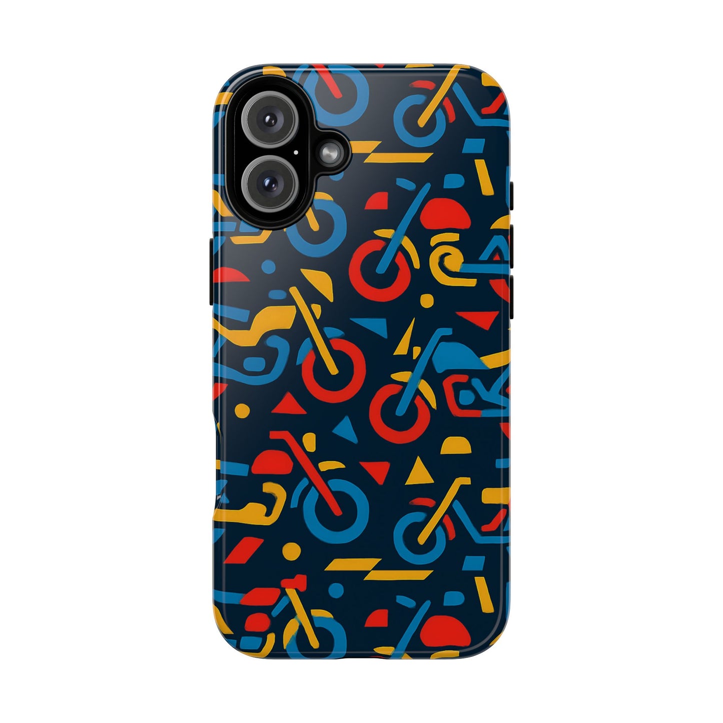 multicolour motorcycle phone case – vibrant art design for stylish protection – compatible with iphone 13, 14, 15 & 16 – all models including pro, pro max & plus