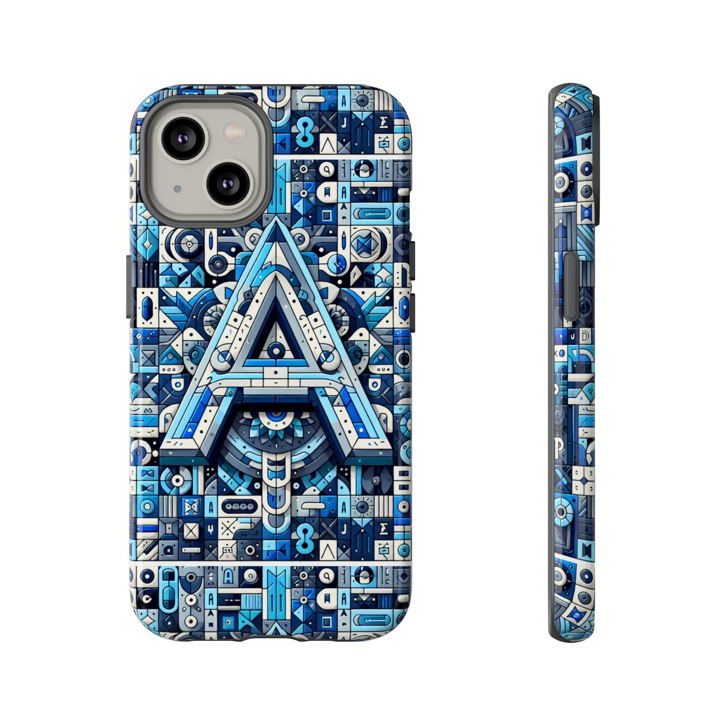 blue alphabet letter a phone case for iphone and samsung galaxy durable shockproof cover with 3d wrap design kids and teenagers gift