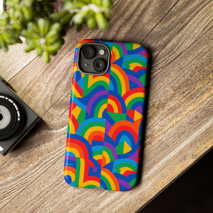 Multicolour Rainbow Protective Phone Case with 3D Design for Stylish Protection Compatible with iPhone 13, 14, 15 & 16 – All Models Including Pro, Pro Max & Plus